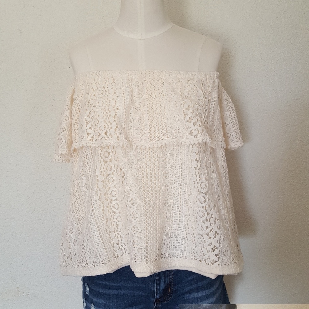 Miami | Off The Shoulder Eyelet Top | Small